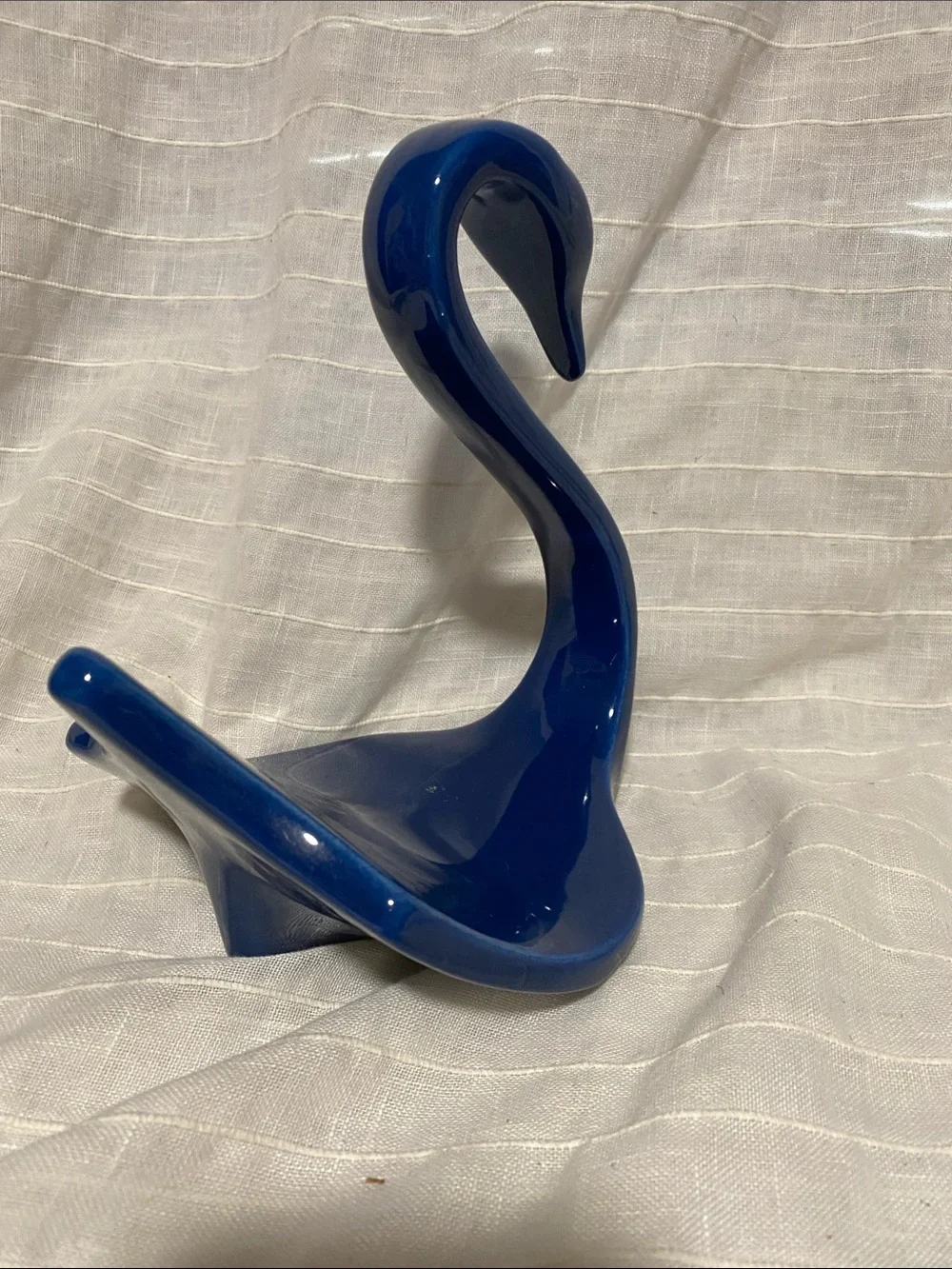 Vintage Blue Ceramic Swan Dish